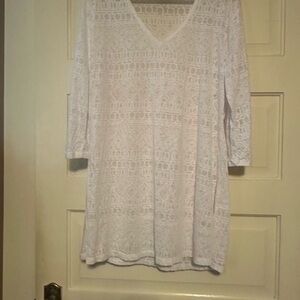 White Lace V-Neck Top